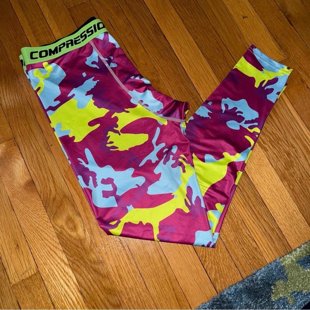 Colorful Compression Pants Mens Xl Camouflage